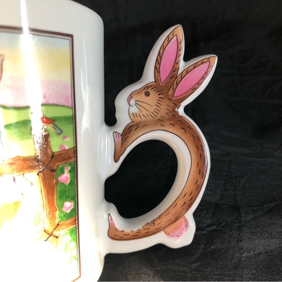 Vintage Country Rabbit Mug with Cute Handle - Made in Japan - Picture 6 of 15